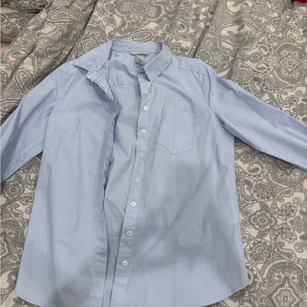 H&M Blue Casual Button Down Shirt
